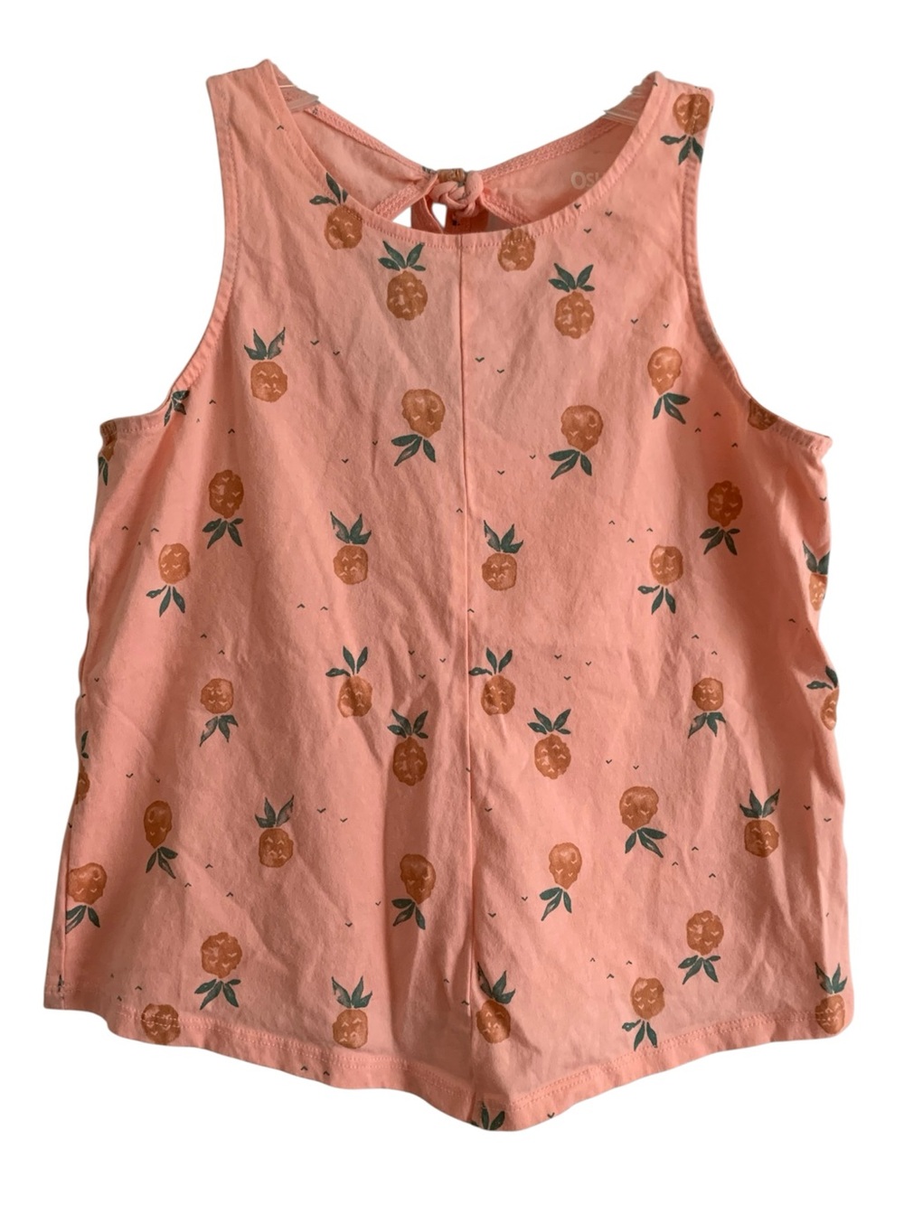 Osh Kosh B'gosh Size 10 orange Sleeveless Top Key Back peaches Print summer